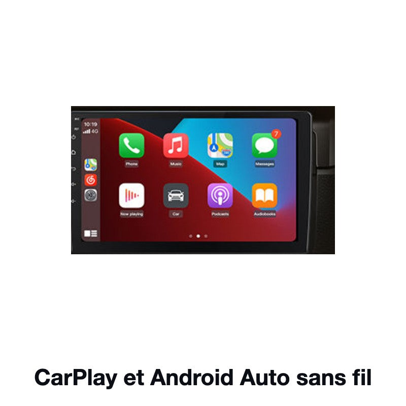 Autoradio CarPlay pour Renault Clio 4 affichant l'écran d'accueil CarPlay