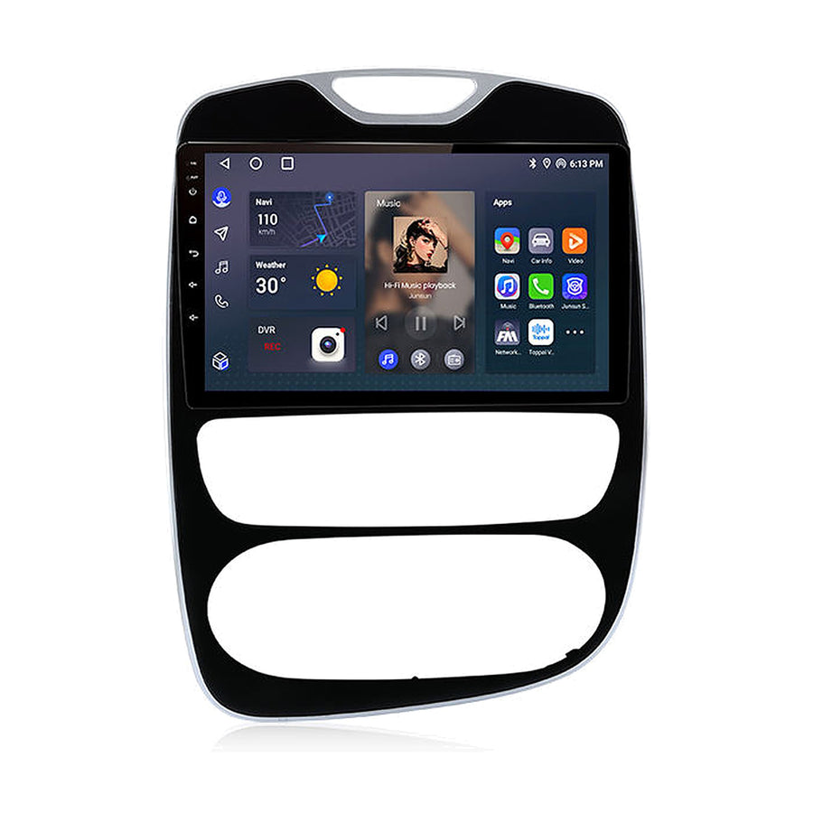 Autoradio CarPlay Junsun pour Renault Clio 4, façade faite pour la Clio 4, sur fond blanc